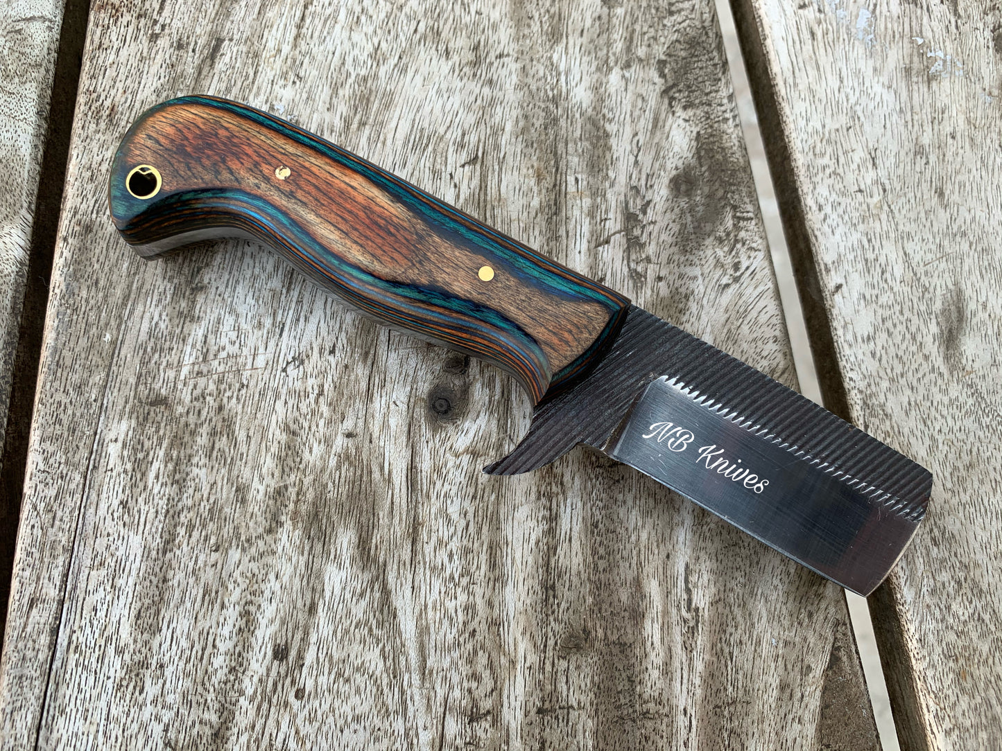 |NB KNIVES| CUSTOM HANDMADE COWBOY BULL CUTTER KNIFE WITH LEATHER SHEATH