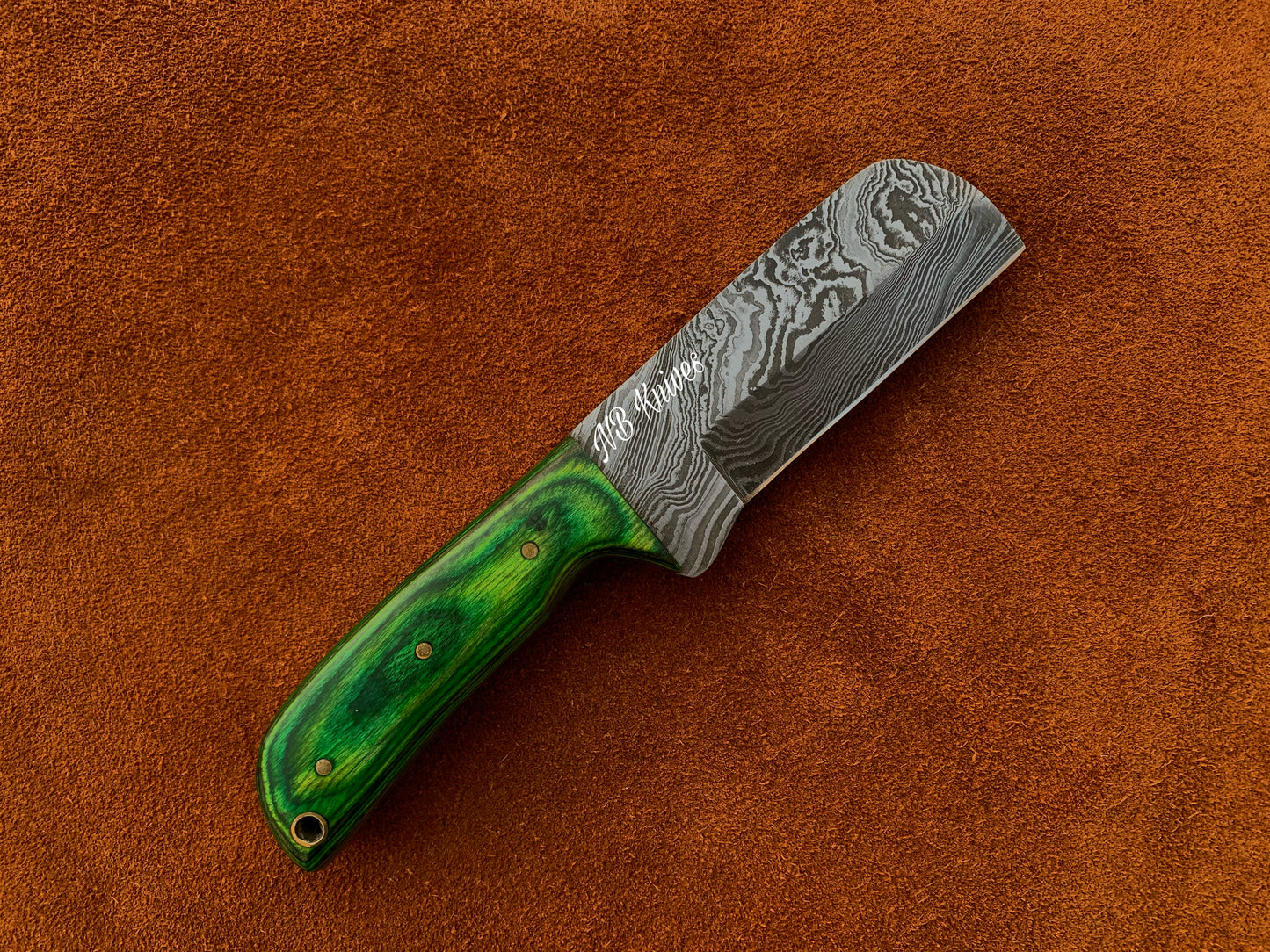 |NB KNIVES| CUSTOM HANDMADE DAMASCUS COWBOY BULL CUTTER KNIFE WITH LEATHER SHEATH