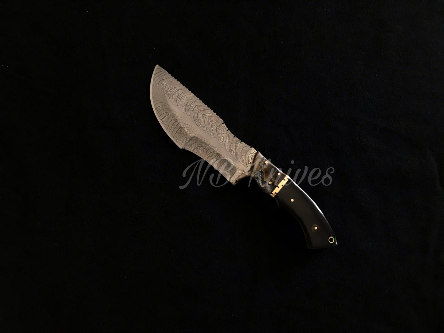 |NB KNIVES| CUSTOM HANDMADE DAMASCUS TRACKER KNIFE WITH LEATHER SHEATH