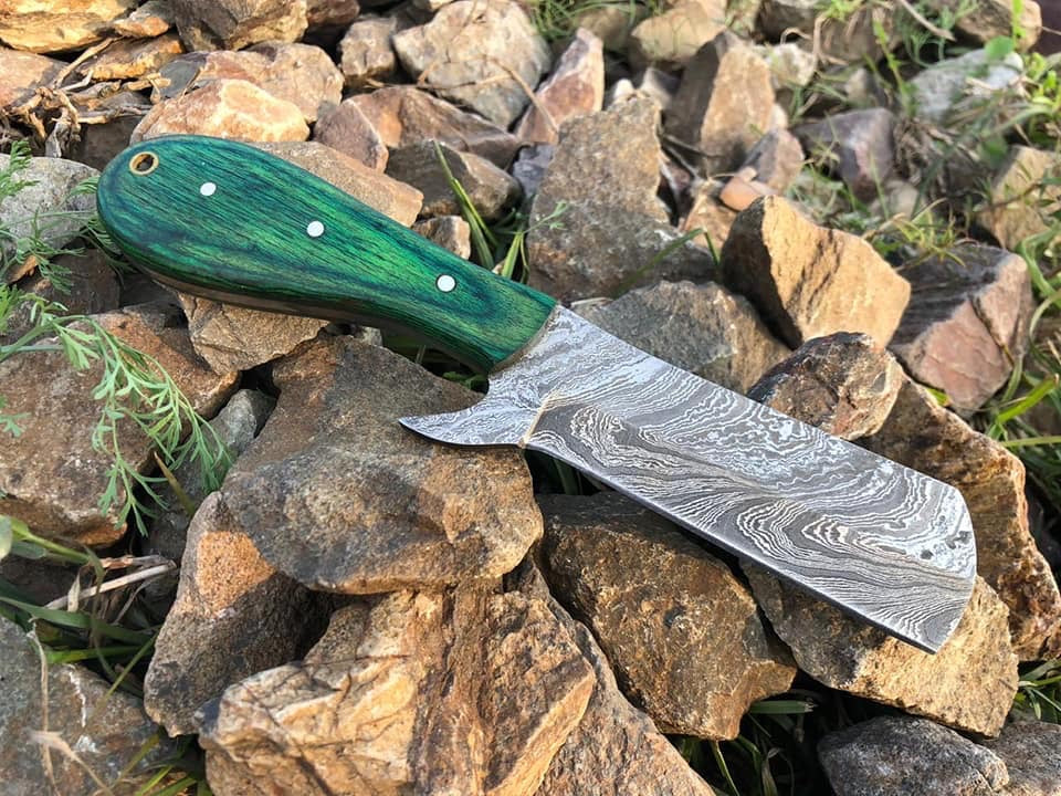 |NB KNIVES| CUSTOM HANDMADE COWBOY BULL CUTTER KNIFE WITH LEATHER SHEATH