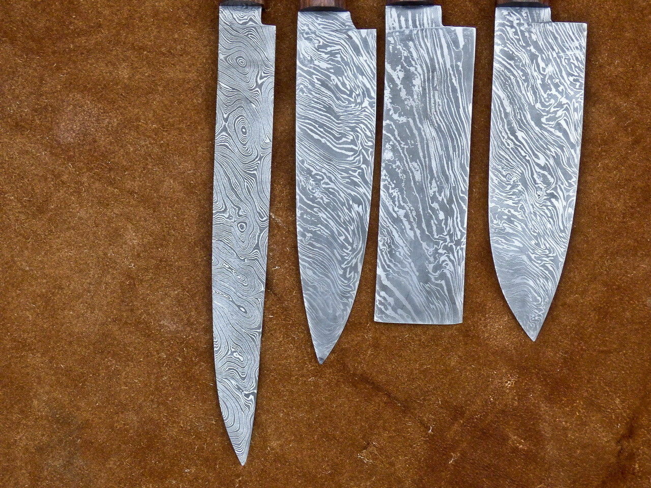 Handmade Damascus Steel 4-Piece Chef Knife Set | Walnut & Rosewood Handle