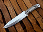 CUSTOM HANDMADE D2 STEEL HUNTING KNIFE WITH LEATHER SHEATH