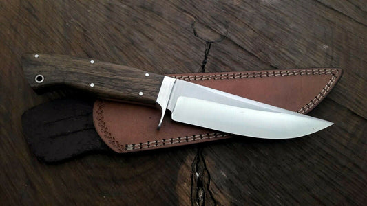 CUSTOM HANDMADE 1095 STEEL HUNTING KNIFE Handle Material Rose Wood