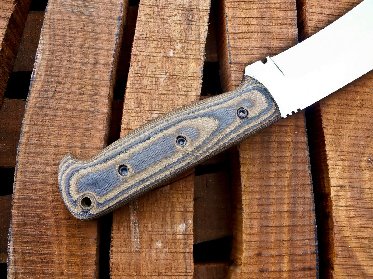 CUSTOM HANDMADE D2 STEEL HUNTING KNIFE WITH LEATHER SHEATH
