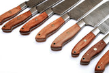 CUSTOM MADE DAMASCUS BLADE 8Pcs. CHEF/KITCHEN KNIVES SET