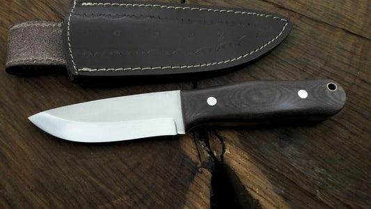 CUSTOM HANDMADE 1095 STEEL HUNTING KNIFE Handle Material : Micarta Wood