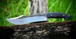 CUSTOM HANDMADE HIGH CARBON STEEL HUNTING KNIFE WITH LEATHER SHEATH