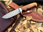 CUSTOM HANDMADE DAMASCUS STEEL KNIFE /ROSEWOOD HANDLE