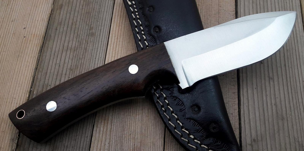 CUSTOM HANDMADE HIGH Corban SCANDI GRIND BUSHCRAFT KNIFE HANDLE ROSEWOOD