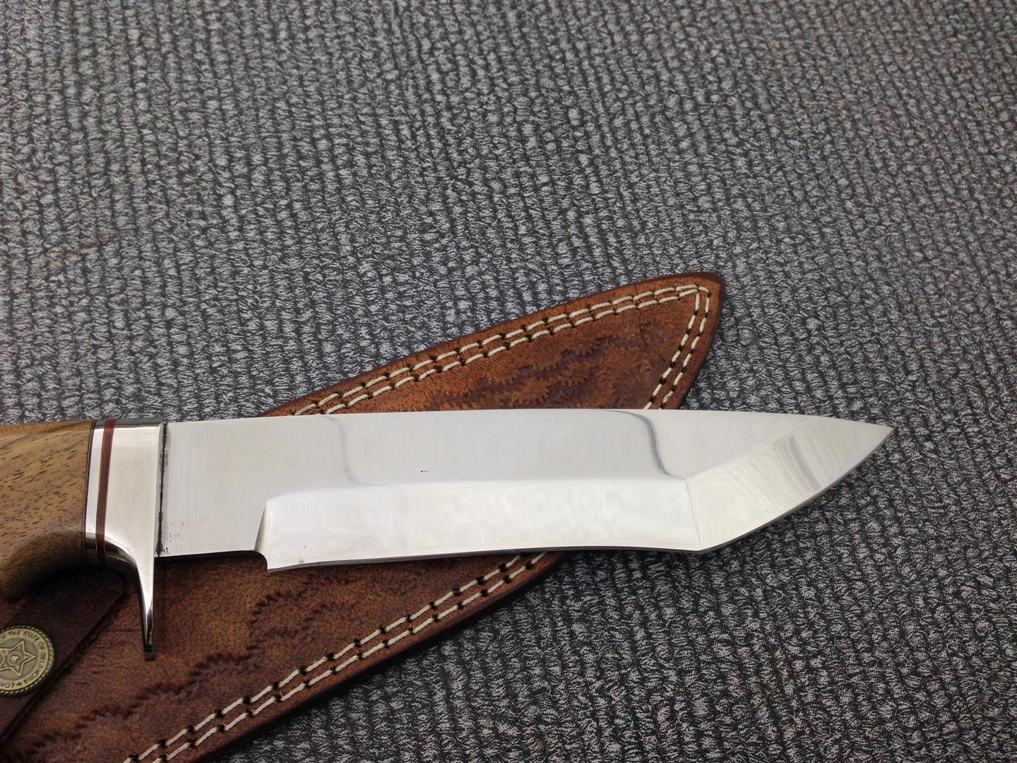CUSTOM HANDMADE D2 TOOL STEEL HUNTING KNIFE/ WALNUT WOOD HANDLE - NB CUTLERY LTD