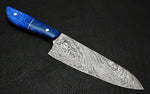 CUSTOM HANDMADE DAMASCUS STEEL CHEF KNIFE DYED CAMEL BONE