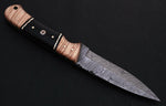 CUSTOM HANDMADE DAMASCUS STEEL HUNTING KNIFE BUFFALO HORN OLIVE WOOD