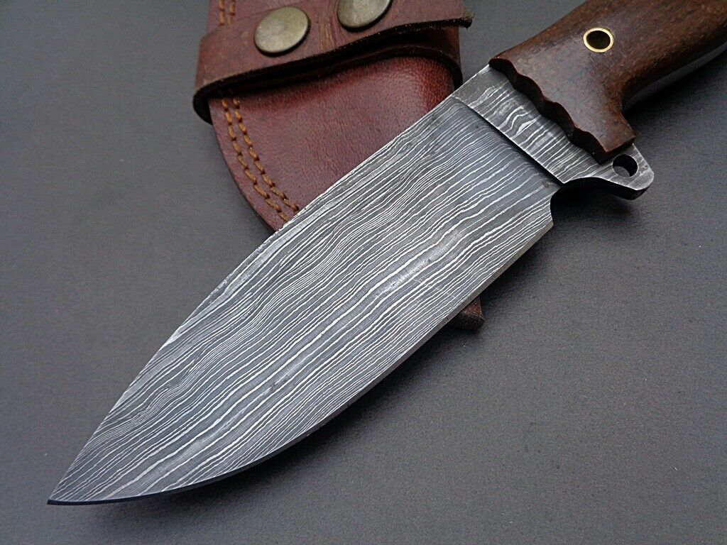 Custom Handmade Damascus Hunting Knife FULL TANG Micarta Handle