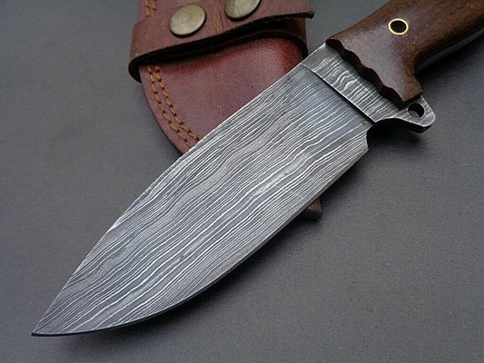 Custom Handmade Damascus Hunting Knife FULL TANG Micarta Handle