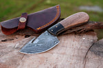 CUSTOM HANDMADE DAMASCUS GUTHOOK HUNTING KNIFE HANDLE Guard Buffalo horn  OLIVE WOOD