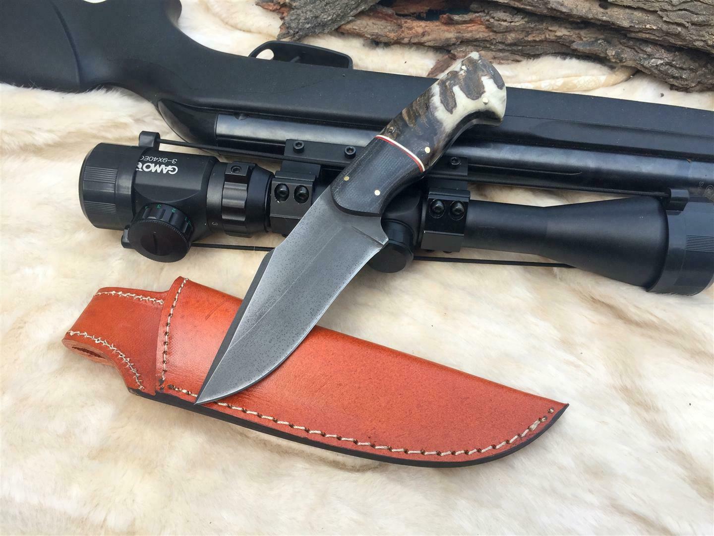 CUSTOM HANDMADE 5160 SPRING STEEL BUSH CRAFT SURVIVAL KNIFE