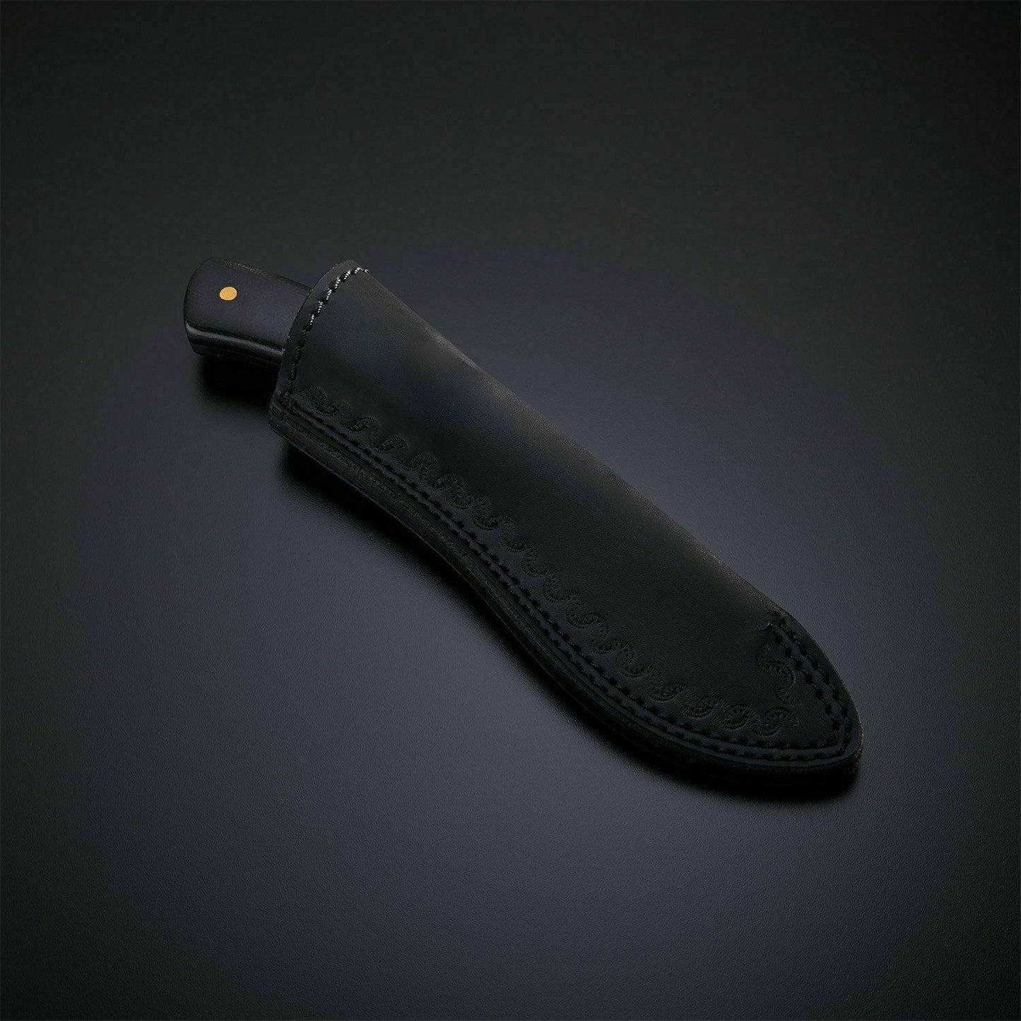 CUSTOM MADE DAMASCUS STEEL BLACK MICARTA HUNTING KNIFE HANDLE MICARTA