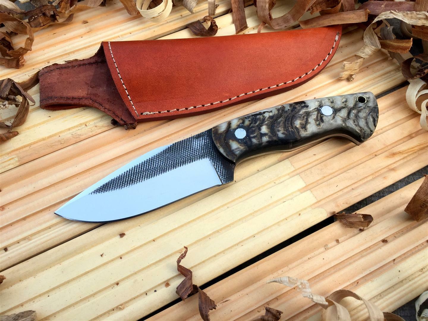 CUSTOM HANDMADE HUNTING BUSHCRAFT KNIFE FROM FILE