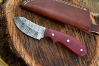 CUSTOM HANDMADE DAMASCUS HUNTING KNIFE HANDLE HARDWOOD