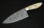 CUSTOM HANDMADE DAMASCUS STEEL CHEF KNIFE CAMEL BONE