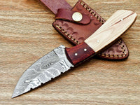 |NB KNIVES| CUSTOM HAND FORGED DAMASCUS STEEL HUNTING KNIFE "OLIVE WOOD"