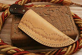 CUSTOM HANDMADE DAMASCUS GUTHOOK HUNTING KNIFE  Handle Material: Bull Horn / Rose Wood / Brass / Brass Pins / Mosac Pin