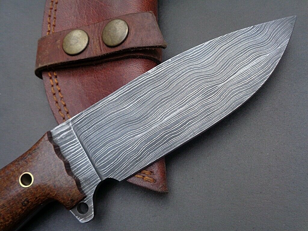 Custom Handmade Damascus Hunting Knife FULL TANG Micarta Handle