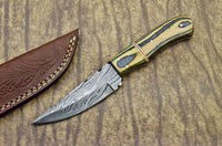 CUSTOM HANDMADE DAMASCUS STEEL hunting KNIFE handle dollar sheet