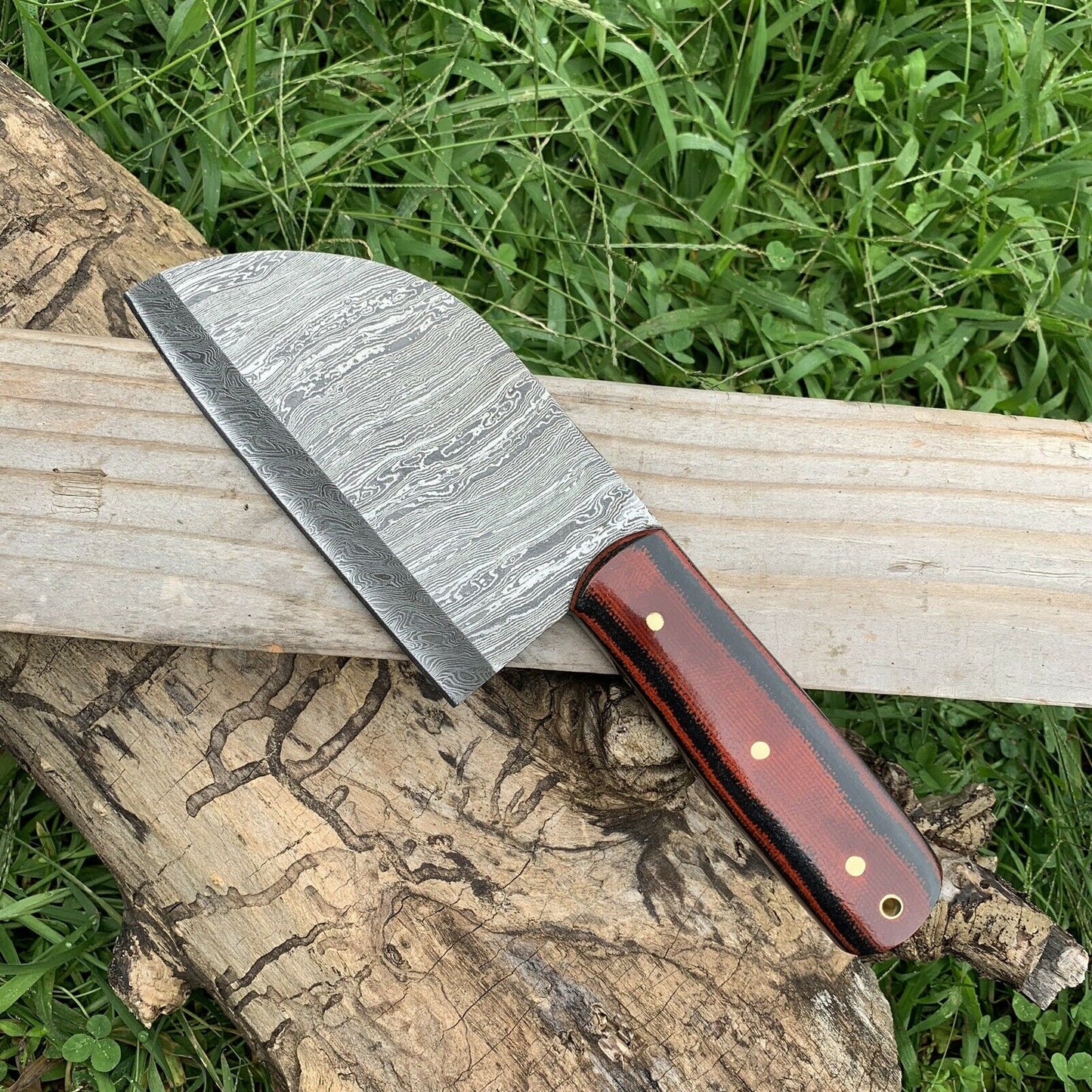 CUSTOM HANDMADE DAMASCUS STEEL CLEAVER CHOPPER KITCHEN CHEF KNIFE