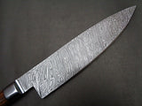 Damascus Knife Custom Handmade Kitchen Chef Knife WALNUT WOOD HANDLE