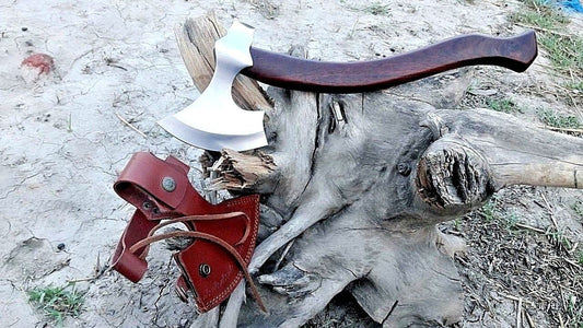 VINTAGE SPIKE THROWING AXE HATCHET BEARDED COMBAT WALNUT WOOD - RAZOR SHARP - NB CUTLERY LTD