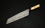 CUSTOM HANDMADE DAMASCUS CHEF KNIFE WITH LEATHER SHEATH