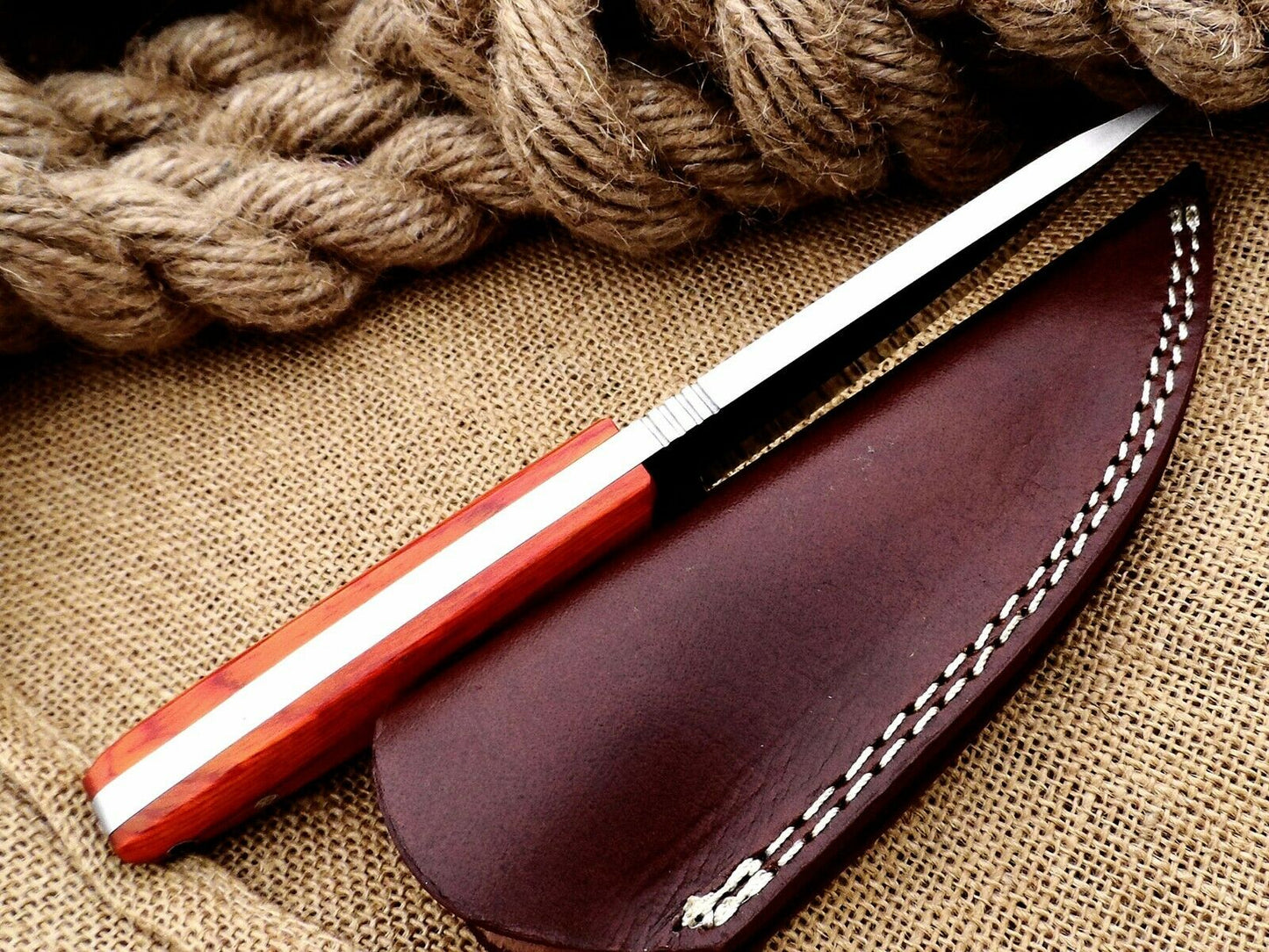 CUSTOM HANDMADE D2 STEEL HUNTING KNIFE Handle Material , multi micarta