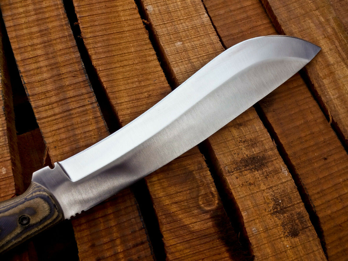 CUSTOM HANDMADE D2 STEEL HUNTING KNIFE WITH LEATHER SHEATH