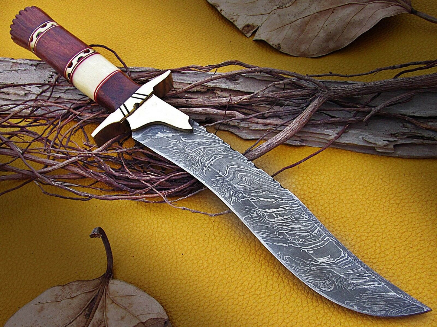 DAMASCUS KNIFE DAMASCUS STEEL CUSTOM HANDMADE HUNTING KNIFE