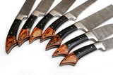 DAMASCUS CHEF/KITCHEN KNIFE CUSTOM MADE BLADE 7 Pcs. Set - NB CUTLERY LTD