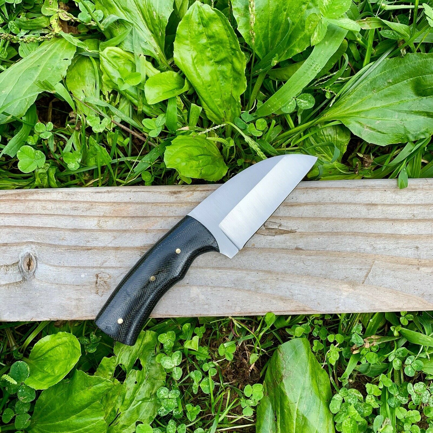 CUSTOM HANDMADE D2 STEEL HUNTING KNIFE HANDLE MICARTA