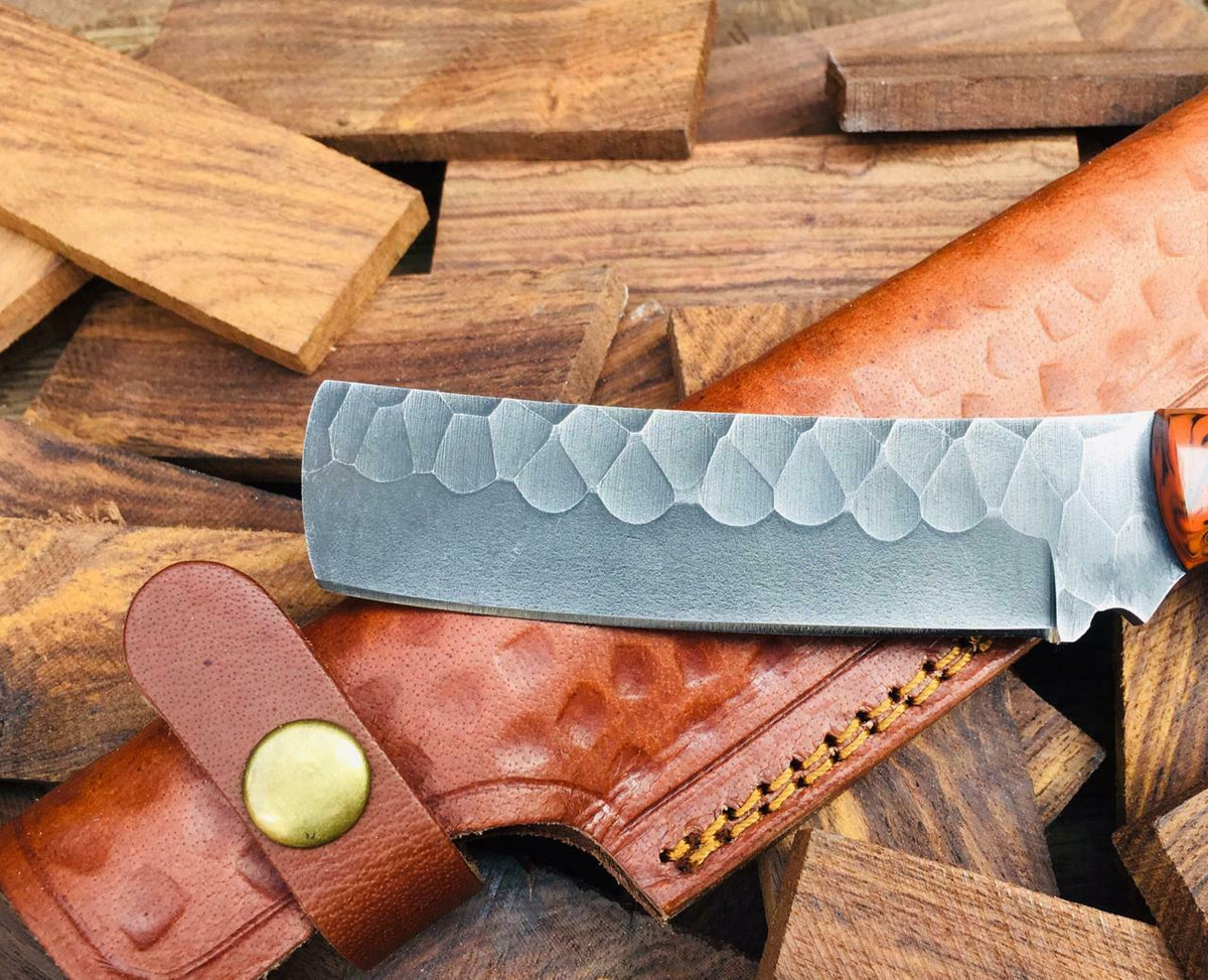1095 High Carbon Steel Cowboy Bull Cutter Knife with Resin Handle
