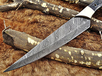 Damascus steel slicer kitchen chef Knife 13.5" long custom made 8" blade - NB CUTLERY LTD