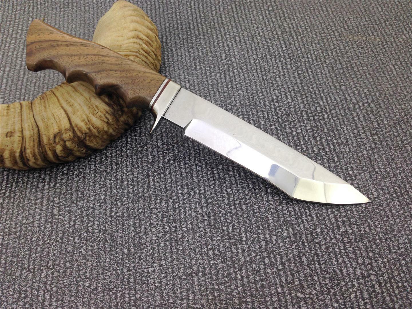 CUSTOM HANDMADE D2 TOOL STEEL HUNTING KNIFE/ WALNUT WOOD HANDLE - NB CUTLERY LTD