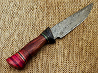 BEAUTIFUL CUSTOM HAND FORGED DAMASCUS STEEL HUNTING KNIFE "HARD WOOD - NB CUTLERY LTD