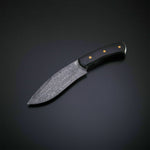 CUSTOM MADE DAMASCUS STEEL BLACK MICARTA HUNTING KNIFE HANDLE MICARTA