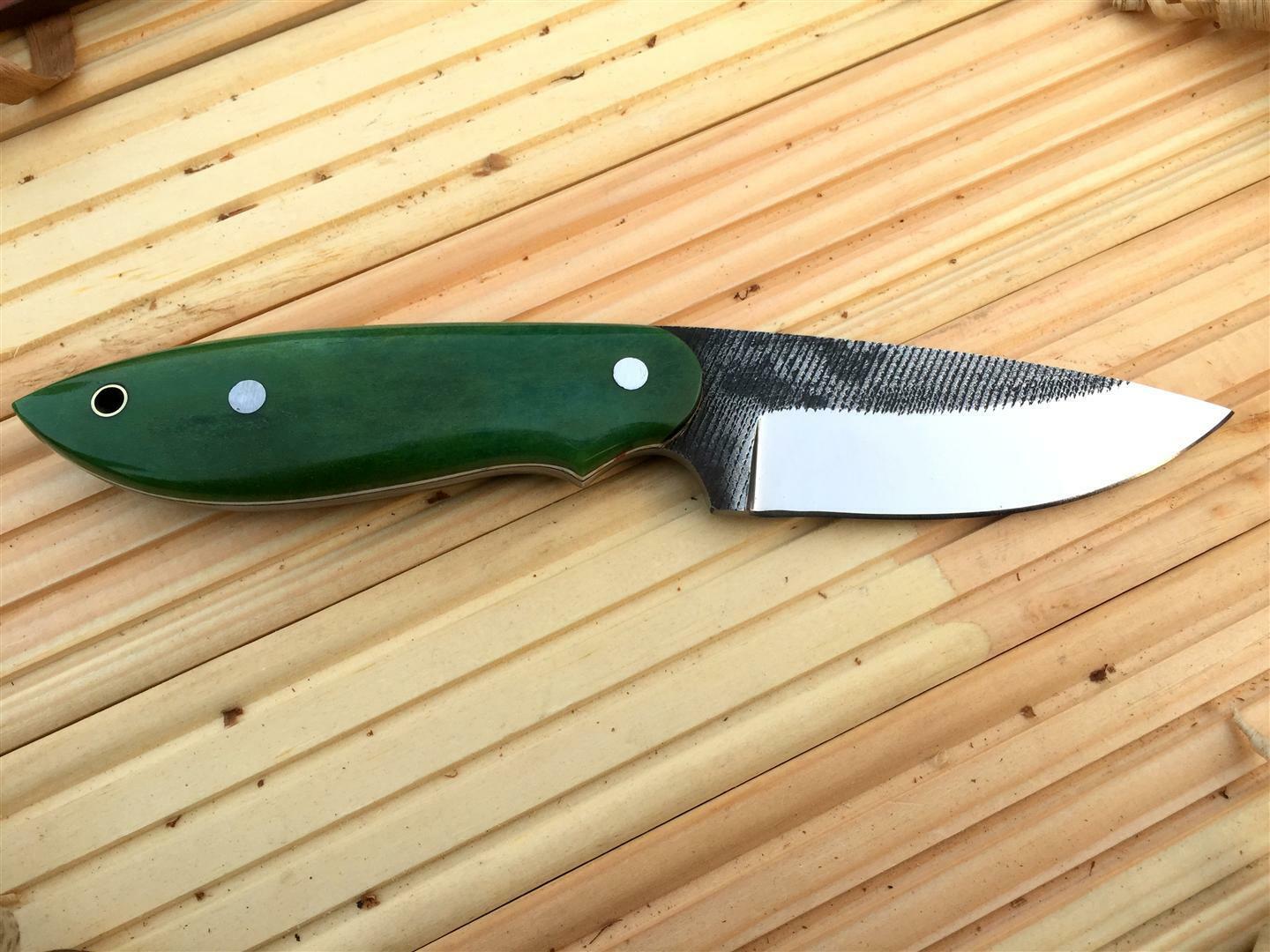 CUSTOM HANDMADE HUNTING/BUSHCRAFT KNIFE FROM FILE HANDLE HARDWOOD
