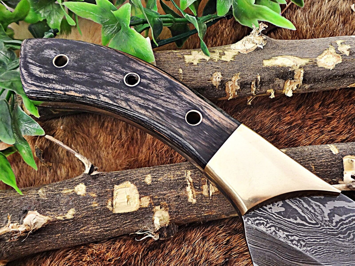 Damascus steel slicer kitchen chef Knife 13.5" long custom made 8" blade - NB CUTLERY LTD