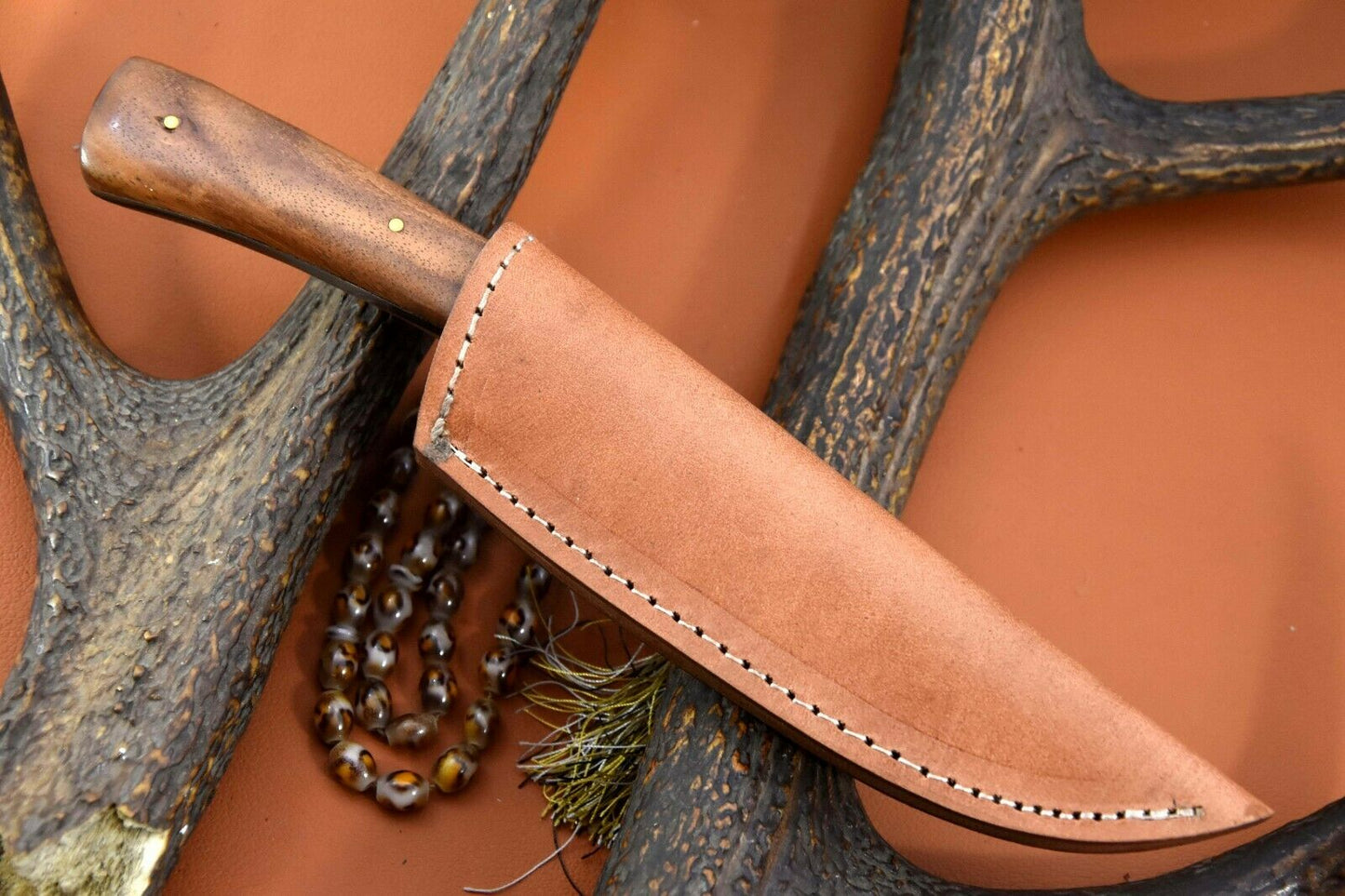|NB KNIVES| CUSTOM HANDMADE DAMASCUS HUNTING  KNIFE Handle Walnut Wood  Bolster Damascus Steel