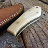 CUSTOM HANDMADE DAMASCUS HUNTING KNIFE HANDLE BONE