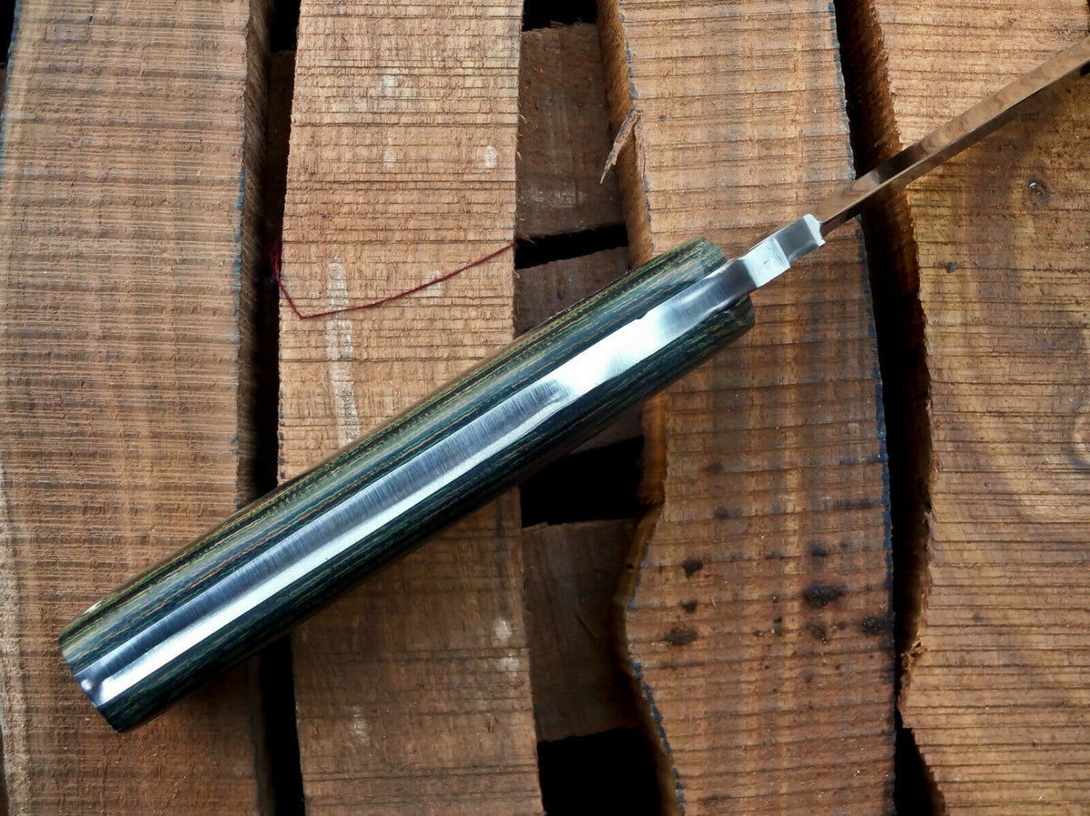 CUSTOM HANDMADE D2 STEEL HUNTING KNIFE WITH LEATHER SHEATH
