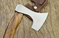 Custom Handmade 1095 Steel Axe Handle Rosewood With Beautiful Leather Sheath High-quality Camping Axes Premium Forged Steel Axes Tactical Survival Hatchets