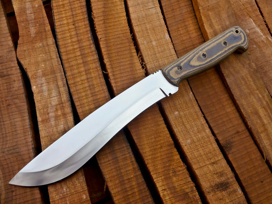CUSTOM HANDMADE D2 STEEL HUNTING KNIFE WITH LEATHER SHEATH