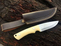 CUSTOM HANDMADE HIGH CARBON STEEL SCANDI GRIND BUSHCRAFT KNIFE